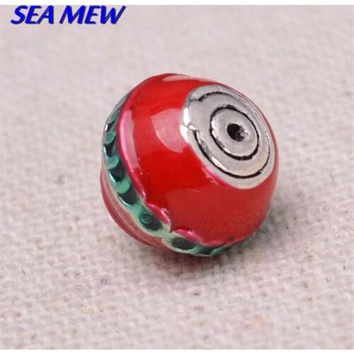 10pcs 10*8.5mm Metal Cupronickel Buddha Beads Spacer Beads Colored Drawing 1.5mm Hole Beads For Jewelry Making