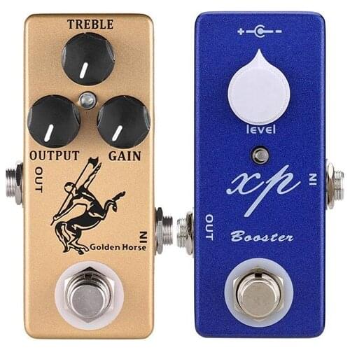MOSKY Horse Guitar Effect Pedal Overdrive Guitar Pedal Full Metal Shell True Bypass Guitar Parts Gold & Mosky XP Booster Guitar