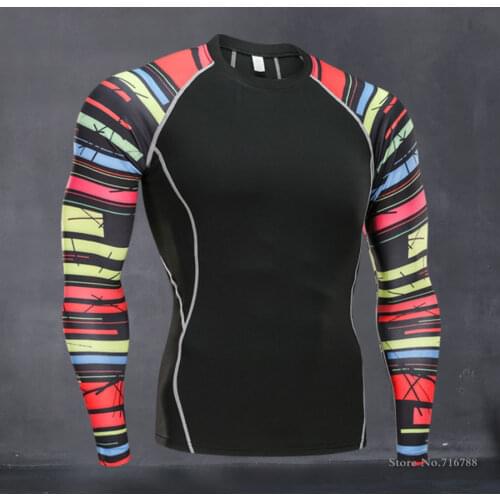 Men Sweatshirt top Long Sleeve T-shirts for women Round Neck T-shirt Tight t shirt Casual Tops cotton Colorful Rainbow Print