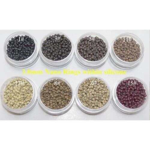 Nano hair beads Hair Ring Beads Extensions Silicone Micro Beads Link 1000 pieces per bottle