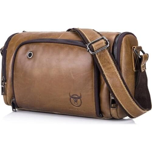 Genuine Cowhide Leather Retro Men Shoulder Bag Sport Fitness Gym Bags Male Large Capacity Travel Luggage Handbag Sac Homme