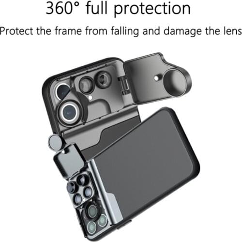 5 in 1 Multi Phone Lenses 2X Telephoto Fisheye Lens 10X 20X Macro Lens Compatible with Smart Phone 12/12 Mini/12 Pro/12 Pro Max