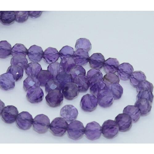 Natural Clean Amethyst Faceted Round Beads 4mm