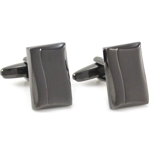 Brushed Gunmetal Twisted Rectangle Cufflinks Fathers Day Gift Cuff Links Birthday Wedding Gifts Cuff Links