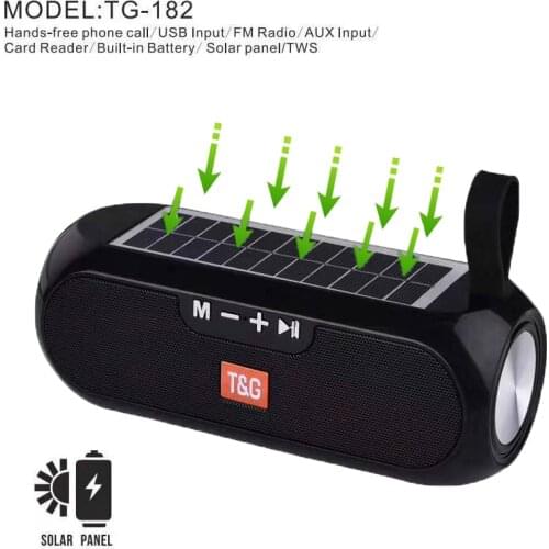 Solar power charge Portable Bluetooth Speaker TWS wireless Column Stereo music player support TF AUX USB Waterproof Loudspeaker