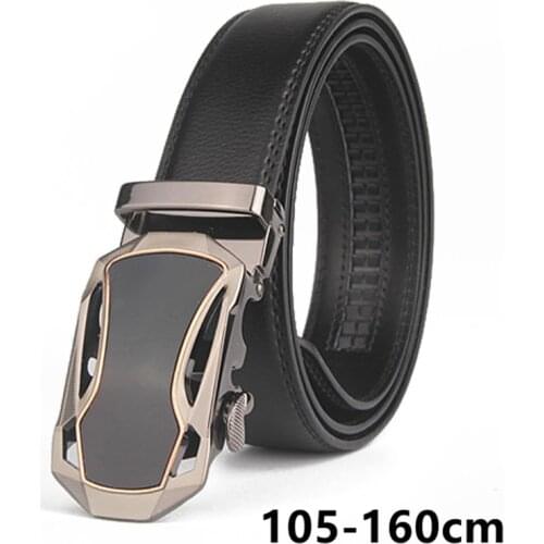 160cm Mens Belts Genuine Leather Big Size Men Belt Long Sports Car Automatic Buckle Belt Strap Male Man Jeans Ratcheted Belt