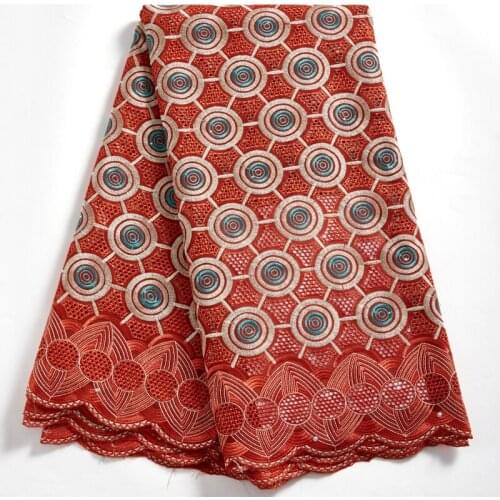 SJD LACE New Arrival Red African Fabric 2021 Swiss Voile Lcae Fabric Embroidery Nigeria Fabric For Women Wedding Dressing A 2365