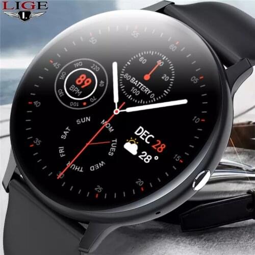 LIGE New 2021 Full Touch Screen Sports Fitness SMARTWATCH Watch IP67 Bluetooth waterproof for Android ios smartwatch Men