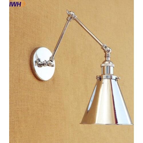 IWHD Loft Edison LED Wall Light Fixtures Swing Long Arm Wall Lamp Vintage Antique Wall Sconce Lights Wandlampen Applique Murale