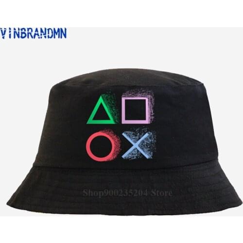 Vintage Splash design PS gaming Fishing hat Xbox Game play station sun hats Retro PS1 PS2 PS3 PS4 Gamer cool Fashion Bucket cap