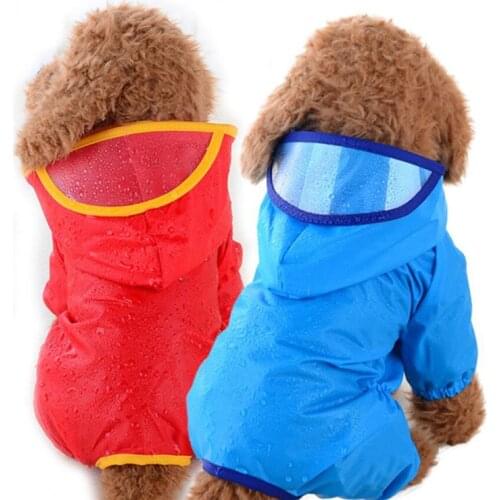 Waterproof Dog Rainwear Teddy Rain Coat Pet Clothes Small Dogs Poncho Puppy Dog Jumpsuit Clothing Spring Summer Raincoat
