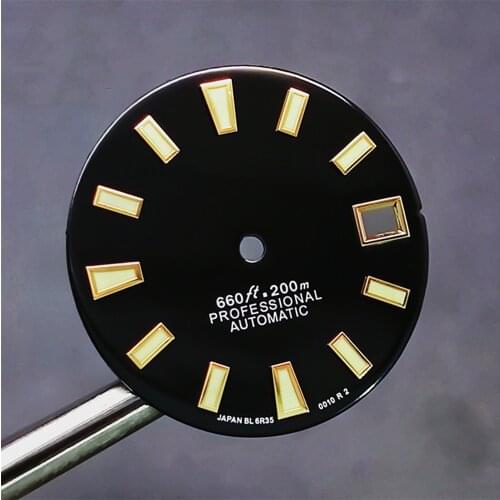 28.5MM C3 Green Luminous Watch Dial Replacement Sterile Watch Dial for NH35 NH36 Movement Modification Parts