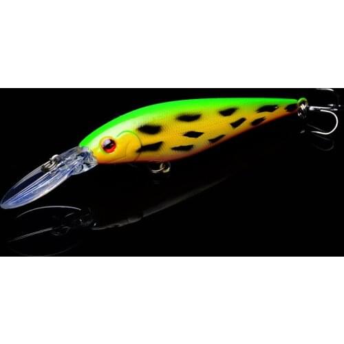 1pc 3D Eyes YUZI Minnow Fishing Lures Artificial Hard Baits 0.37oz-10g/10cm-4.5 Fishing Baits Fishing Tackle Lure Opp Bag