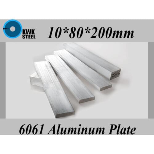 10*80*200mm Aluminum Alloy 6061 Plate Aluminium Sheet DIY Material Free Shipping