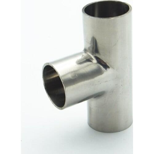 16mm 19mm 22mm 25mm 32mm 34mm 38mm 45mm 51mm 57mm 63mm 76mm 89mm 102mm OD 304 Stainless Steel Sanitary Weld Tee Pipe Fitting