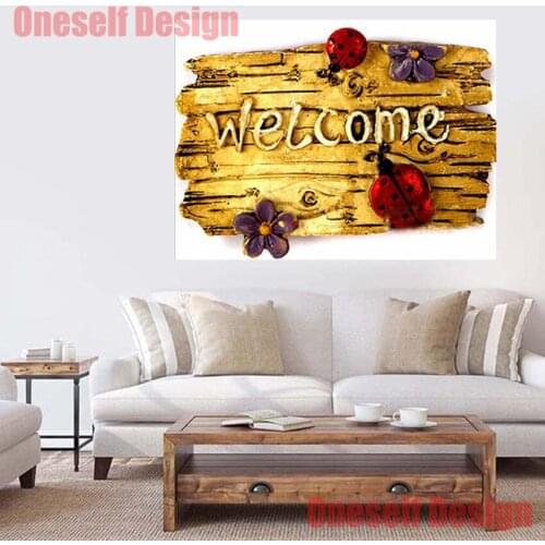 5d diamond painting full welcome 5d diamond embroidery sale home rhinestone picture sweet decortion home livingroom wall sticker