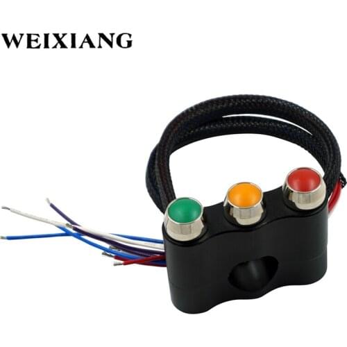 7/8" 22mm CNC Aluminum Motorcycle Handlebar Control Switch Motorbike Horn Button Electric Start Kill Fog Lamp Light ON OFF