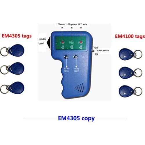 Free shipping,Handheld RFID 125Khz Copier reader,duplicator card , ID Card Copy write, 3pcs copied EM4305+ 3pcs EM4100, min:1pcs