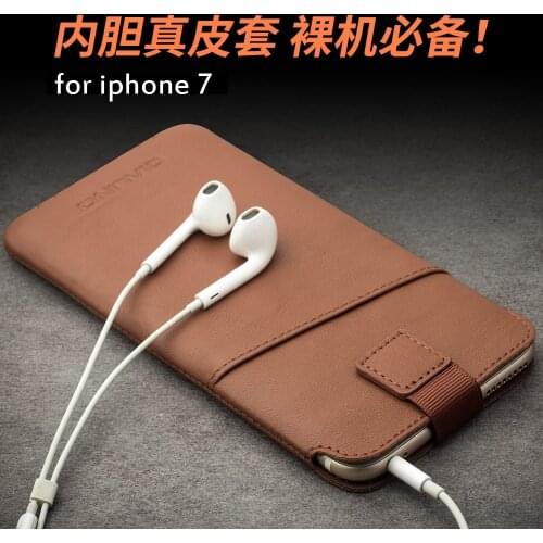 Wallet Case Cover for iphone 7 Sleeve Handle Pouch Bags for iphone7 4.7'' Genuine Natural Cow Skin Original QIALINO Brand