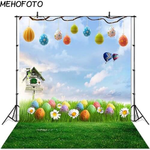 Easter Flowers Eggs Photography Background Grass Green Nature Photo Booth Studio Children Photoshoot Backdrops Props