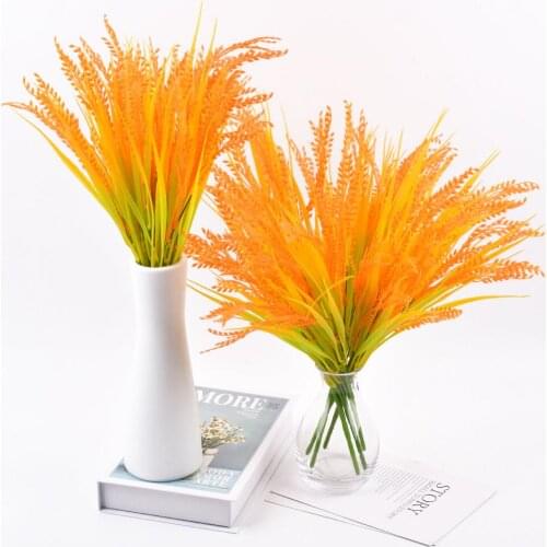 Artificial wheat Flower Plant Wheat Ear Wedding Autumn Decor Simulated Grain Seedling Paddy Fake Plastic Flower Home Fall Decor