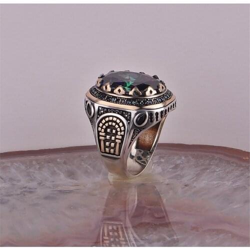 Mystic Topaz Gemstone 925 Sterling 925 K Silver Ring