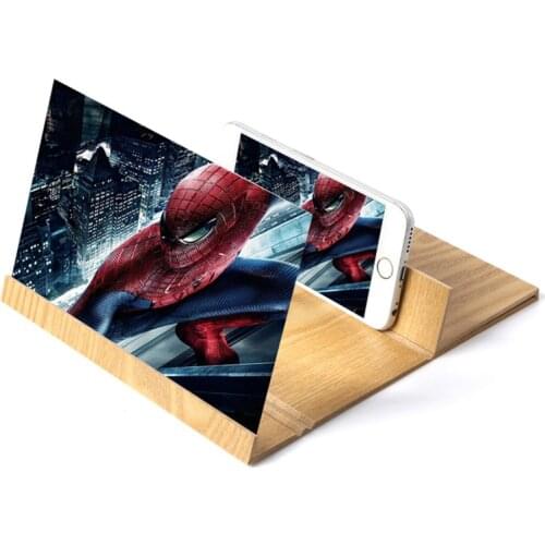 Stereoscopic Amplifying 12 Inch Desktop Wood Bracket Mobile Phone Video Screen Magnifier Amplifier Holder Mount