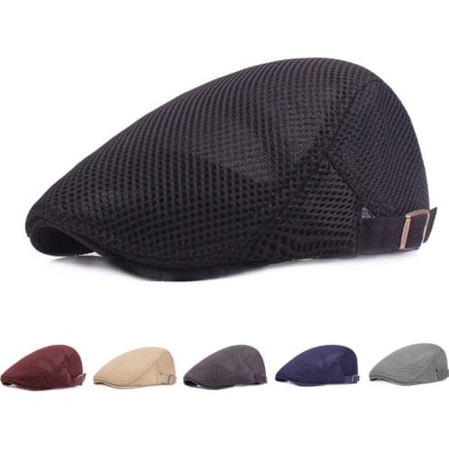 Summer Breathable Mesh Caps Men and Women Berets Forward Hats Fashion Light Adjustable Headdress