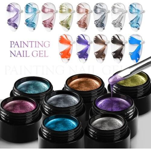 MEET ACROSS 5ml Mirror Metal Varnish Gel Nail Polish Color Nail Gel Gold Silver Nail Polish UV Gel Lacquer Manicure Art Design