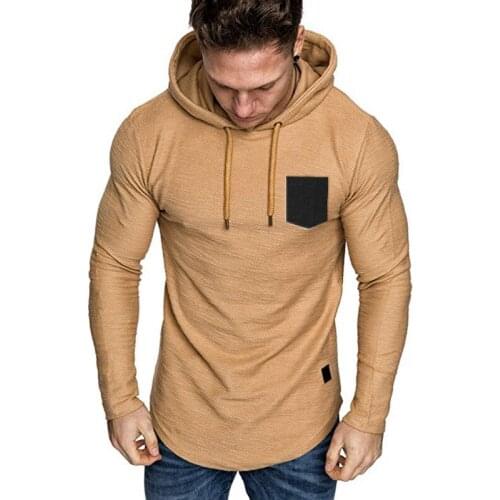 2021 winter leisure youth autumn and winter no collar fashion brand Pullover Khaki hooded solid color sweater