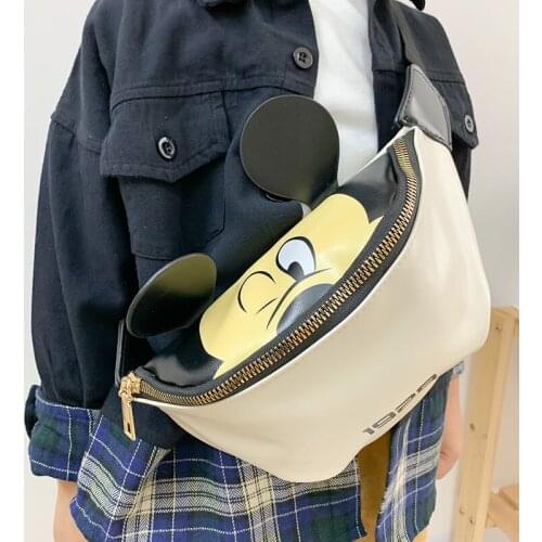Disney cartoon Mickey Mouse boys girls chest bag waist bag messenger phone coin-operated accessories bag womens shoulder bag
