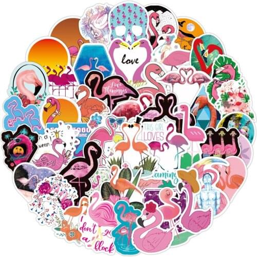 50/100Pcs Flamingos Sticker Lovely Dream Cartoon Girl Stickers for Kids DIY Notebook Luggage Bicycle Guitar Laptop Stickers
