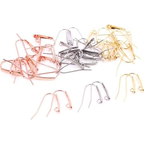NO Fade) 24*12mm 20pcs/Lot 316 Stainless Steel Gold Rose Gold High Quality Earring Hooks Wire Settings Base Settings Whole Sale