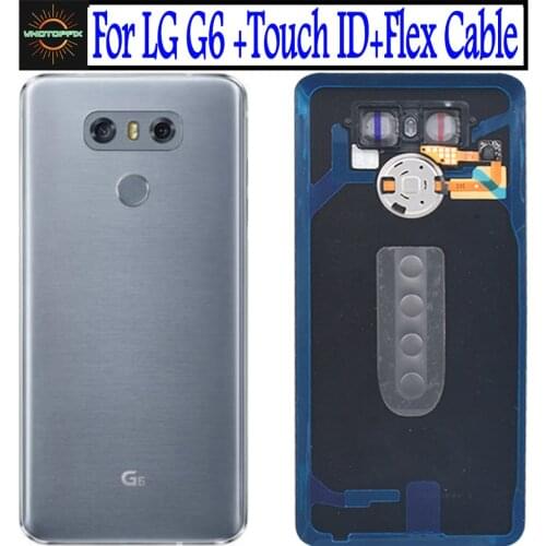 New Back Cover For LG G6 Battery Cover Housing Glass For H870 H871 H873 LS993 + Fingerprint Button Camera lens Adhesive Sticker