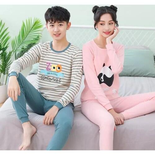 New Teenage Pajamas Clothes Cotton Set Girls Boys Sleepwear Winter Animal Childrens Pyjamas Suit for Kids Nightwear 3- 19 Years