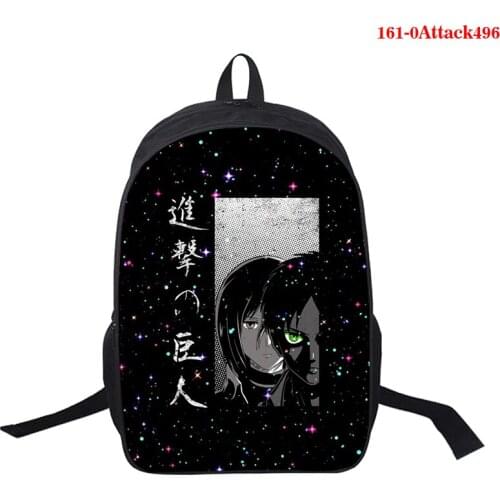 New 3D Print Attack on Titan Backpack Students Boys Girls Bags Fashion Attack on Titan Schoolbag Teens Daily Backpack Travel Bag