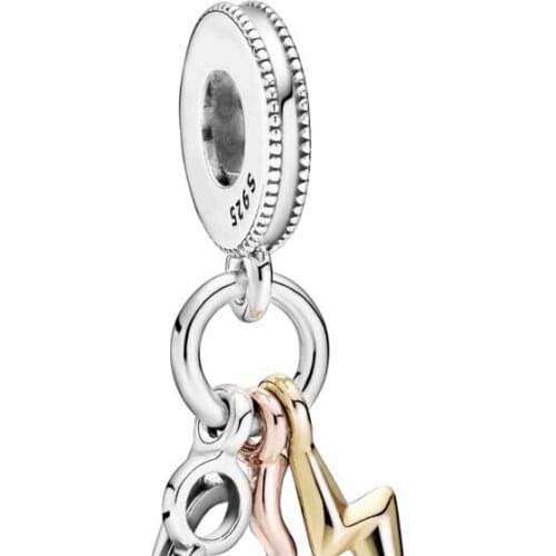 925 Sterling Silver Bead Har Pott Glasses,2000,Lighti Bo Dangle Charm Fit Fashion Women Pandora Bracelet Bangle Gift DIY Jewelry