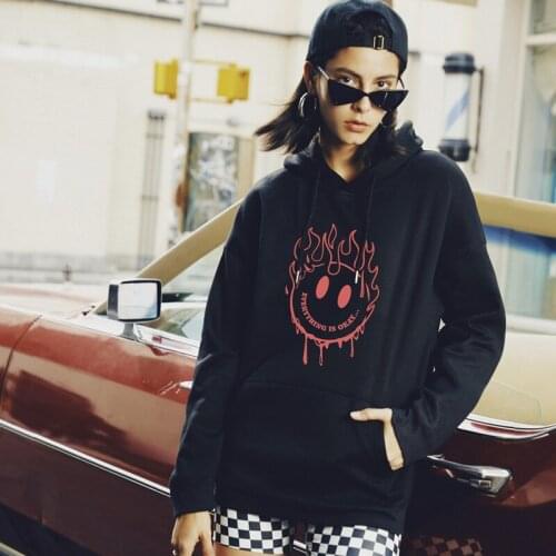 2020 Autumn And Winter New Korean Casual Sweatshirt Print Embroidery Cotton Hood Sweatshirt Female Wm
