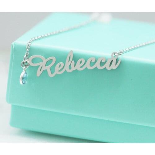 Custom Name Necklace 316 Stainless Steel Necklace Woman Gift Pendant English Name Jewelry Necklace