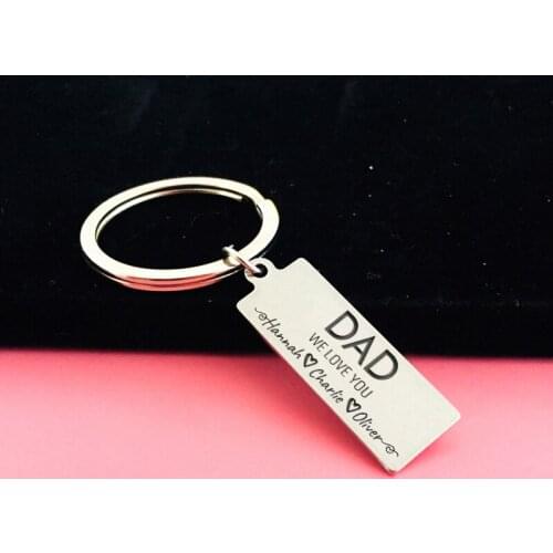 Personalized Stainless Steel Fashion Customized Name Keychain Gift Dad Fathers Day Gift Birthday Present Surprise Wishes