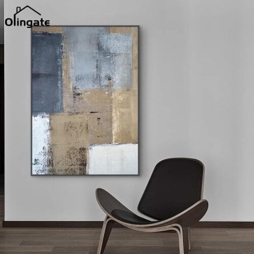 Nordic Black White Gray Wall Art Modern Abstract Canvas Posters Simple Line Color Piece Wall Painting for Living Room Home Decor