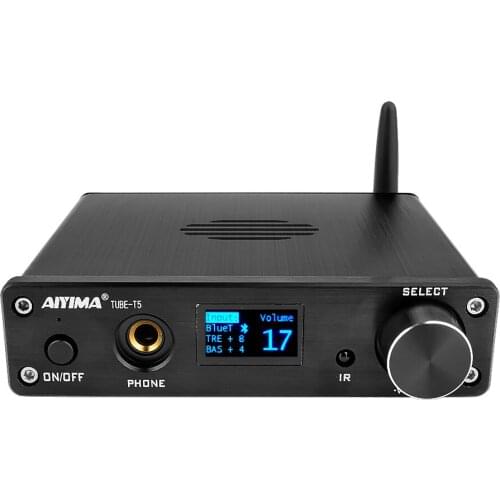 AIYIMA T5 Headphone Preamp MC33078 BT Preamplifier HIFI Audio Home OLED Remote Control Sound Vacuum Tube Amplifier Kits