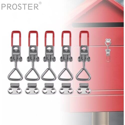 PROSTER 5PCS Stainless Steel Taggle Latch Adjustable Type Draw Cath Latch Lock Clamp Hasp For Mailbox Cabinet Door Home Hardware
