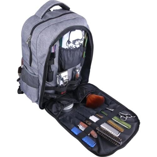 Backpack Carry on Portable Mini Barber Shop or Camera Parts Backpack Gray Colour