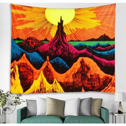 Nordic painting mountain landscape wall tapestry art blanket mural hanging bedroom living room decoration mandala bohemian wall