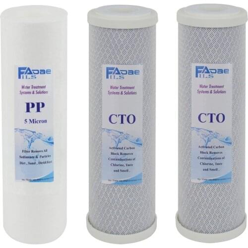 Replacement Pre-Filter Set for Reverse Osmosis Water Filter System Stage 1, 2 & 3, pack of 1 sediment & 2 carbon block filters