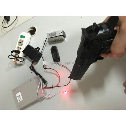 Shoot the right one to escape from the chamber room real life room escape prop laser gun shotting with heartbeating voice