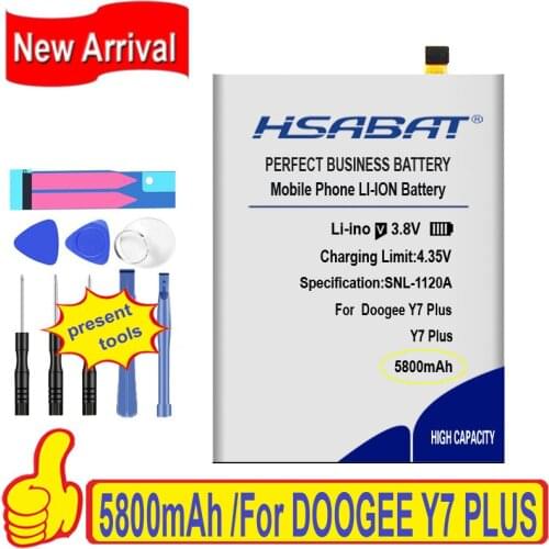 Top Brand 100% New 5800mAh Battery for Doogee Y7 Plus BAT48755080 Batteries + free gfit