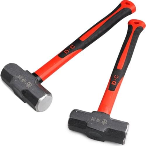 Octagonal hammer with plastic-coated handle, multi-specification high-carbon steel hammer, iron hammer, wall smashing tool