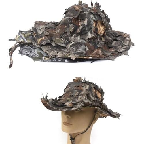 High Quality Outdoor Tactical Military Camouflage Cap Hunting Hat Fishing hat with Bionic Leaf